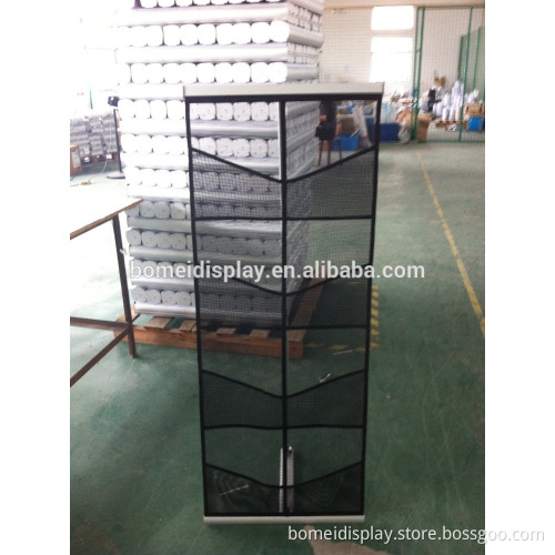 Retractable pocket catalogue shelf-double sides